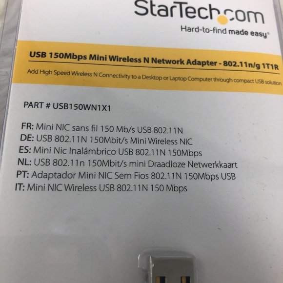 StarTech USB 150Mbps Mini Wireless N Network Adapter 802.11ng 1T1R - Picture 2 of 3